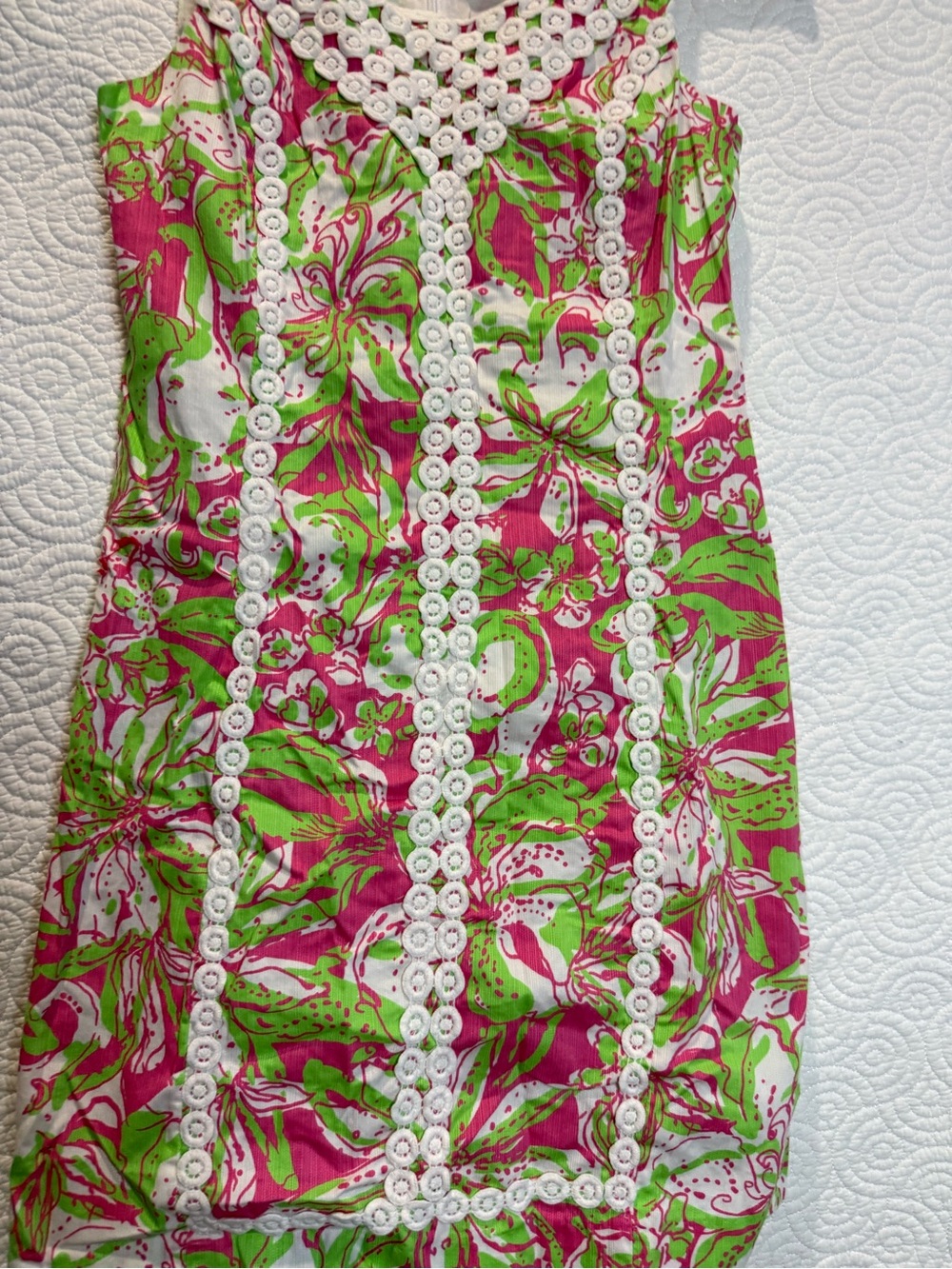 Lilly Pulitzer Pink Green White Floral Mini Dress - Picture 4 of 9